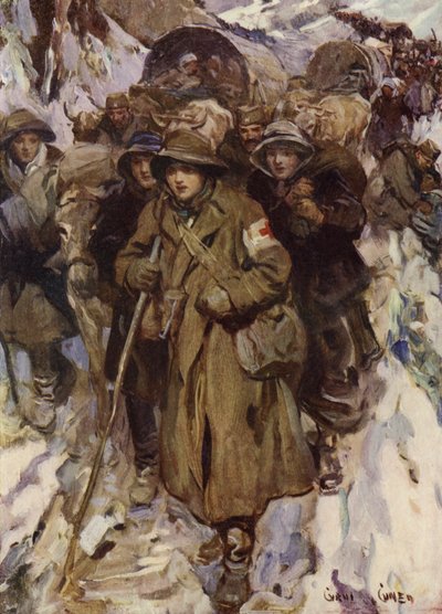 Brave Nurses in the Retreat of the Serbian Army by Cyrus Cuneo